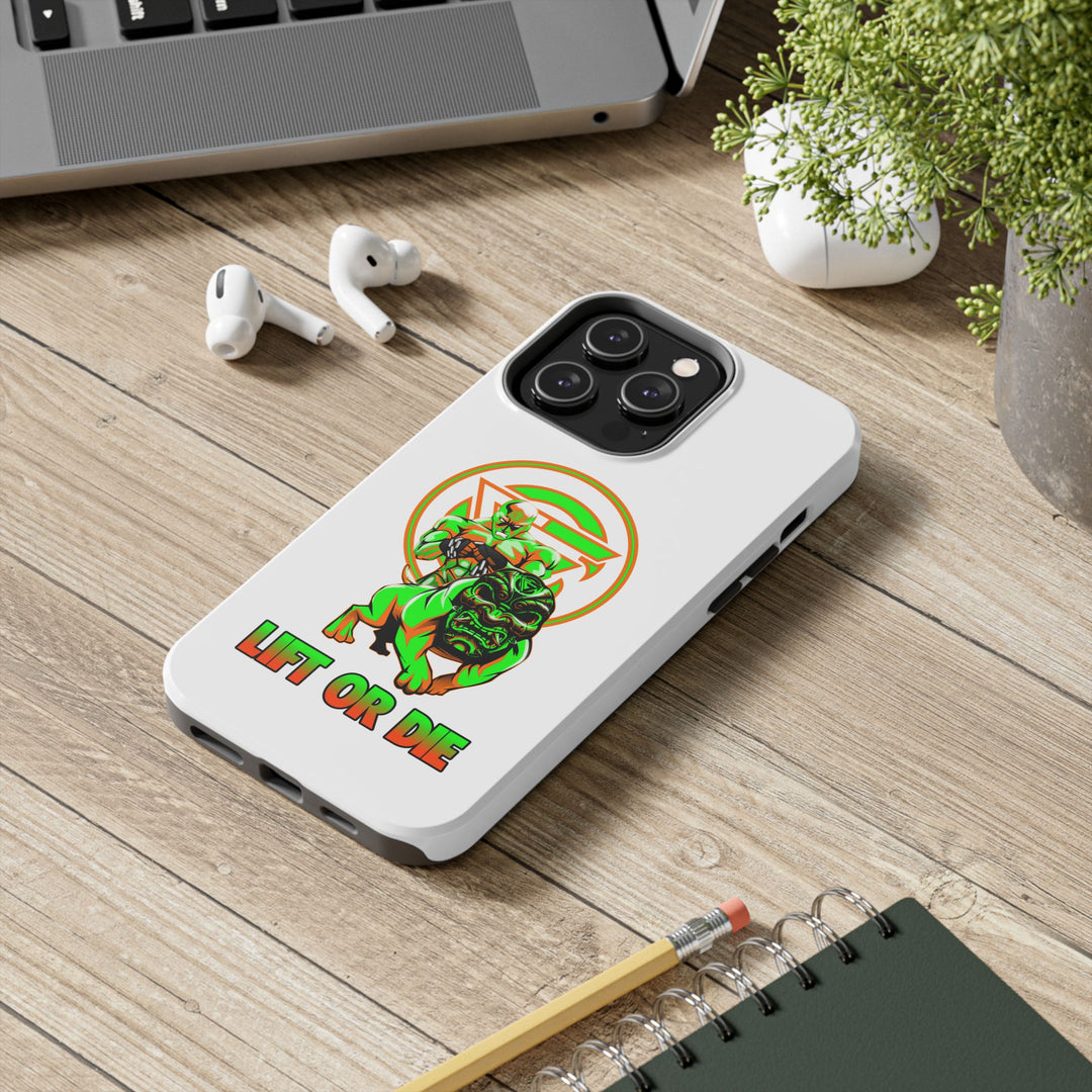 ANGRY DOG ORANGE GREEN PHONE CASE /LIFT OR DIE