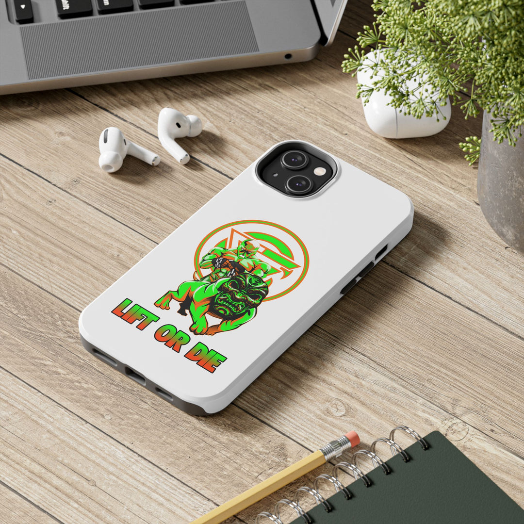 ANGRY DOG ORANGE GREEN PHONE CASE /LIFT OR DIE