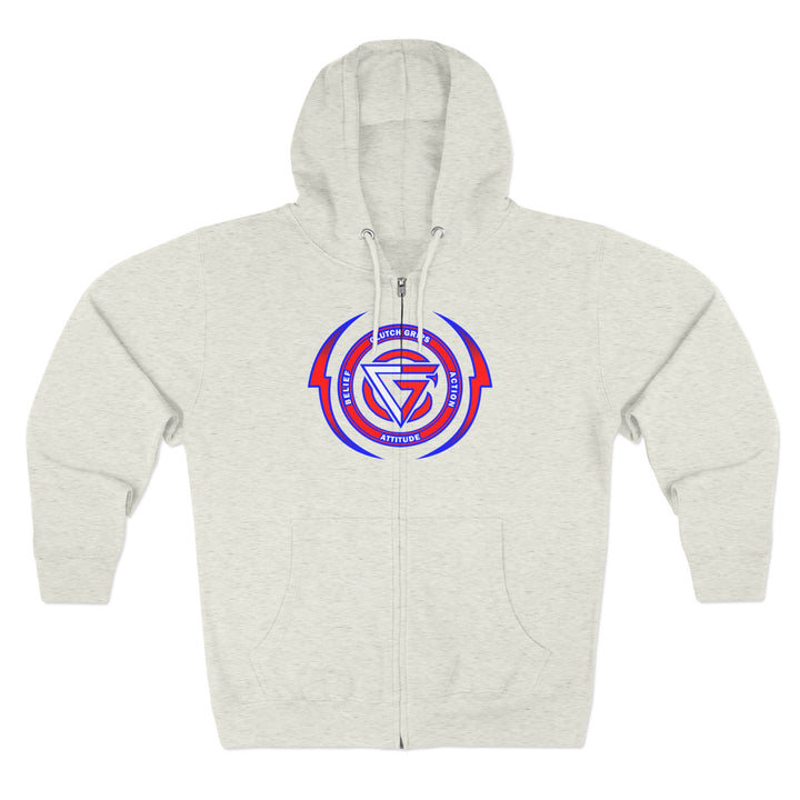 CG APE VS ZILLA 2ND FIGHTRED WHITE BLUE FADE /WELCOME TO THE JUNGLE ZIP UP