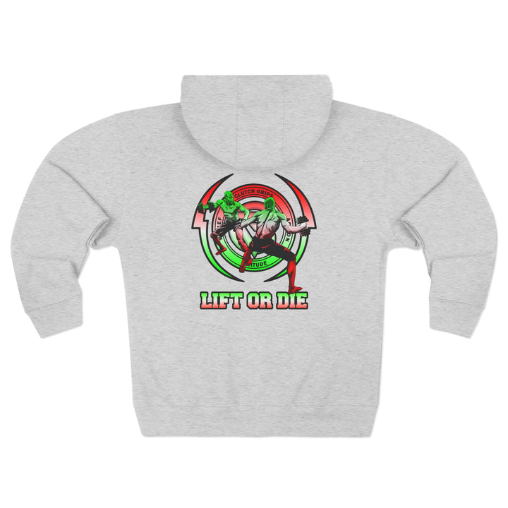 CG YOU VS YOU RED WHITE GREEN /LIFT OR DIE ZIP UP