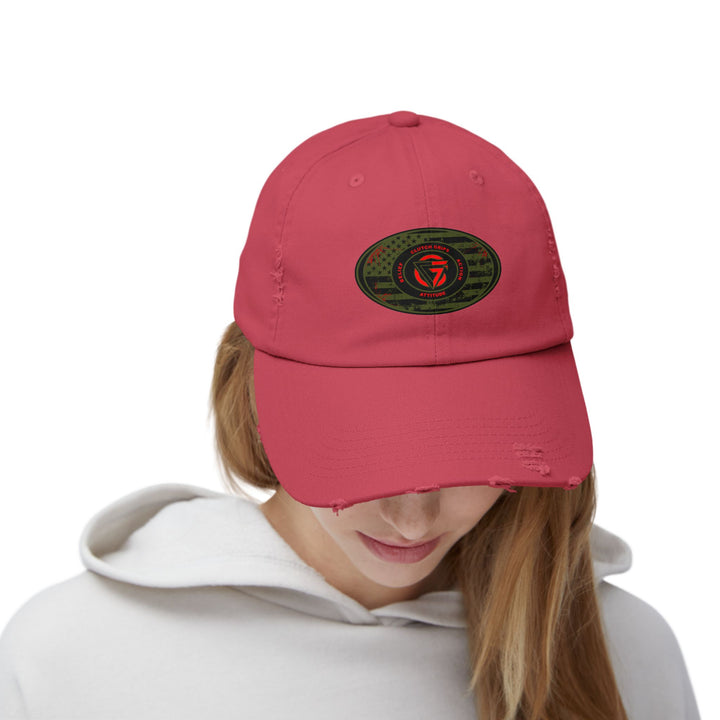 OD GREEN MILTARY BLOODY DISTRESSED TRIBUTE CAP
