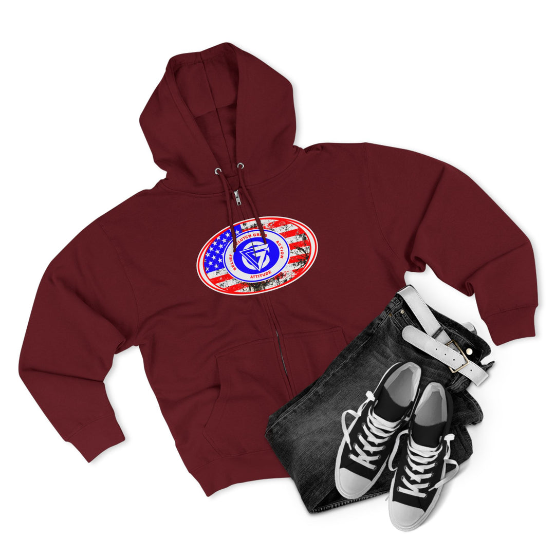 AMERICAN WARRIOR TRIBUTE  RED WHITE BLUE/AMERICAN SAVAGE ZIP UP
