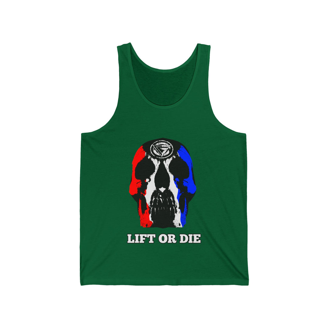 SKULLATOR TANK RED WHITE BLUE /LIFT OR DIE