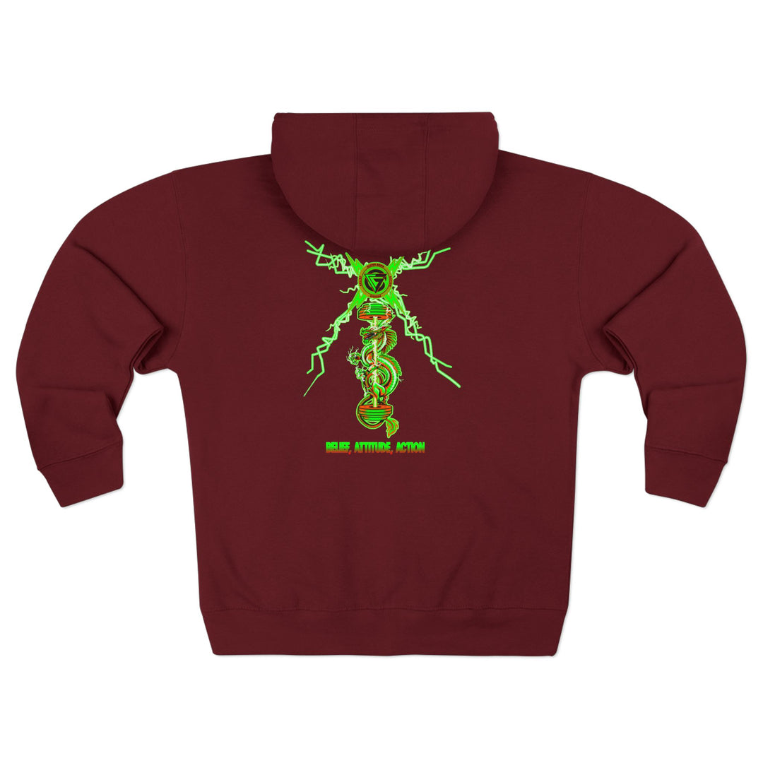 CG DRAGON BELL LIGHTNING ORANGE GREEN/BELEIF ATTITUDE ACTION ZIP UP