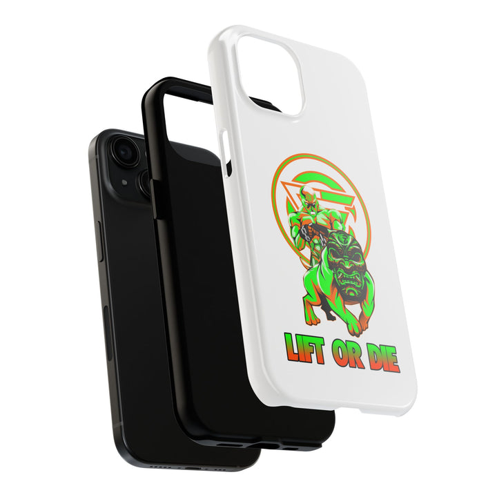 ANGRY DOG ORANGE GREEN PHONE CASE /LIFT OR DIE