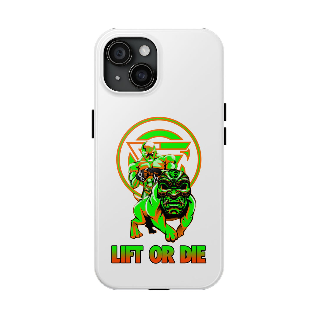 ANGRY DOG ORANGE GREEN PHONE CASE /LIFT OR DIE