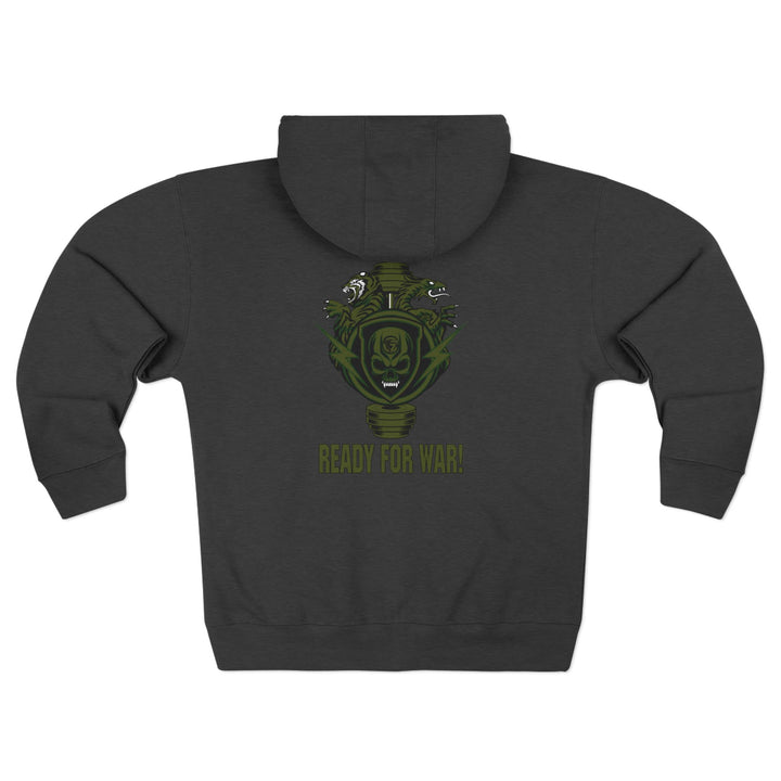 CG SGL SKULL DRAGON TIGER BELL ARMY GREEN/READY FOR WAR ZIP UP