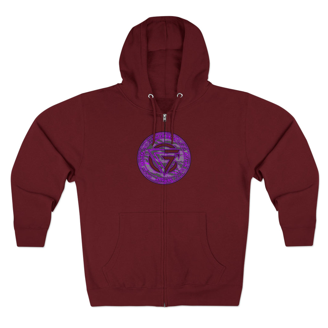 CG ANGRY DOG CAMO GREY PURPLE/READY FOR WAR ZIP UP