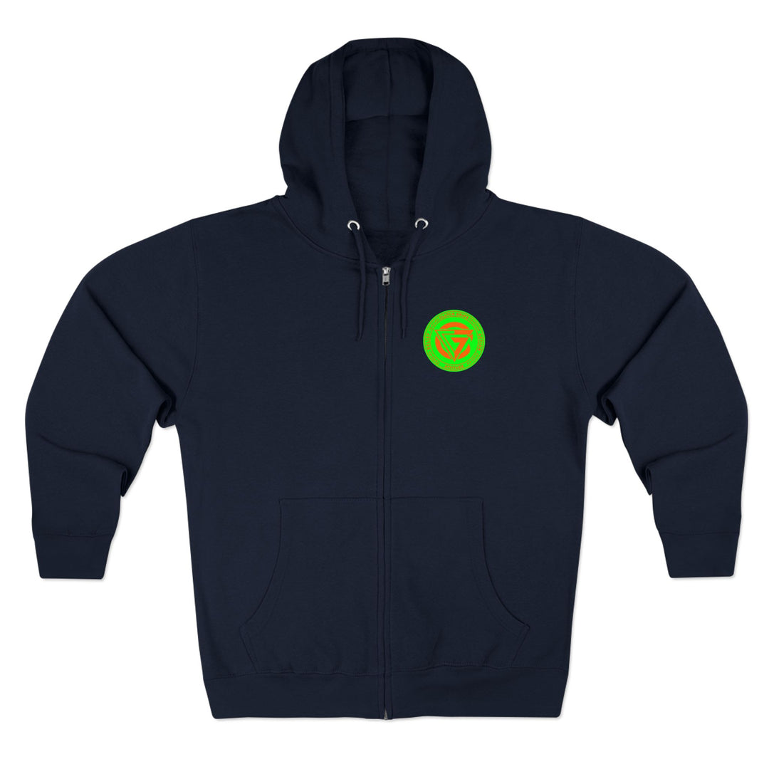 CG TIGER FLAME GREEN ORANGE/LIVE FOR IT ZIP UP