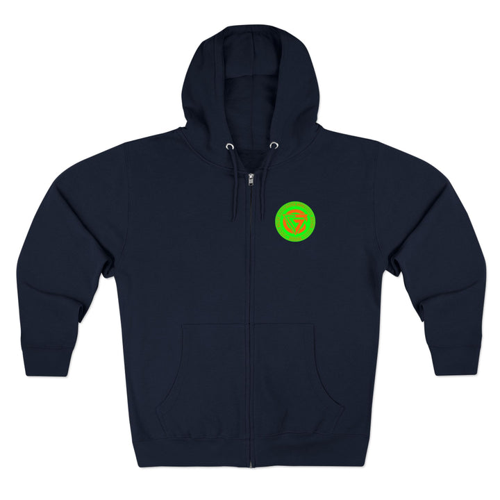 CG TIGER FLAME GREEN ORANGE/LIVE FOR IT ZIP UP