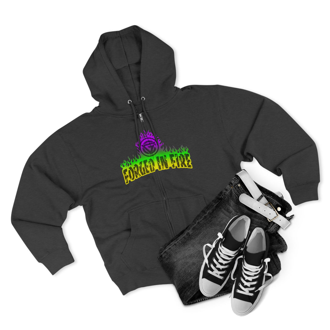 MAC VS SNAKE YELLOW GREEN PURPLE FADE /LIFT OR DIE ZIP UP