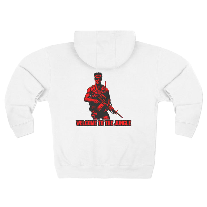 CG  NAVY SEAL TRIBUTE  RIP RED BLACK /WELCOME TO THE JUNGLE ZIP UP