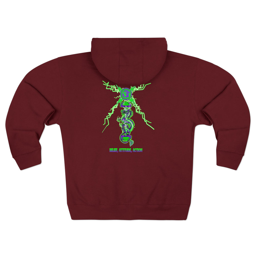 CG DRAGON BELL LIGHTNING  PURPLE GREEN/BELIEF ATTITUDE ACTION ZIP UP