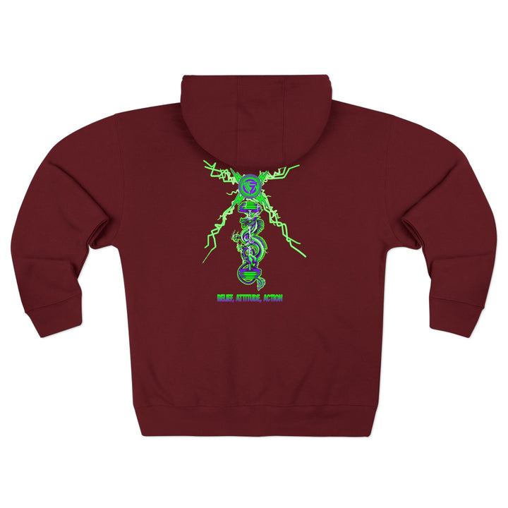 CG DRAGON BELL LIGHTNING  PURPLE GREEN/BELIEF ATTITUDE ACTION ZIP UP
