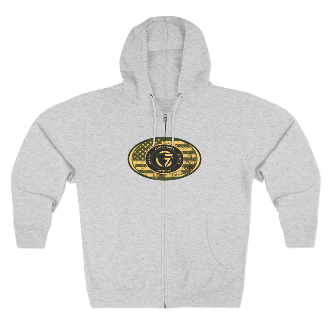CG TIGER FLAME PATRIOT WAR TIGER CAMO /FIGHT FOR IT ZIP UP