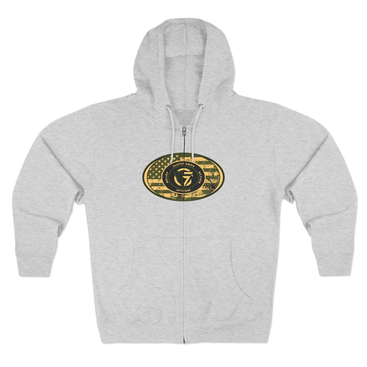 CG TIGER FLAME PATRIOT WAR TIGER CAMO /FIGHT FOR IT ZIP UP