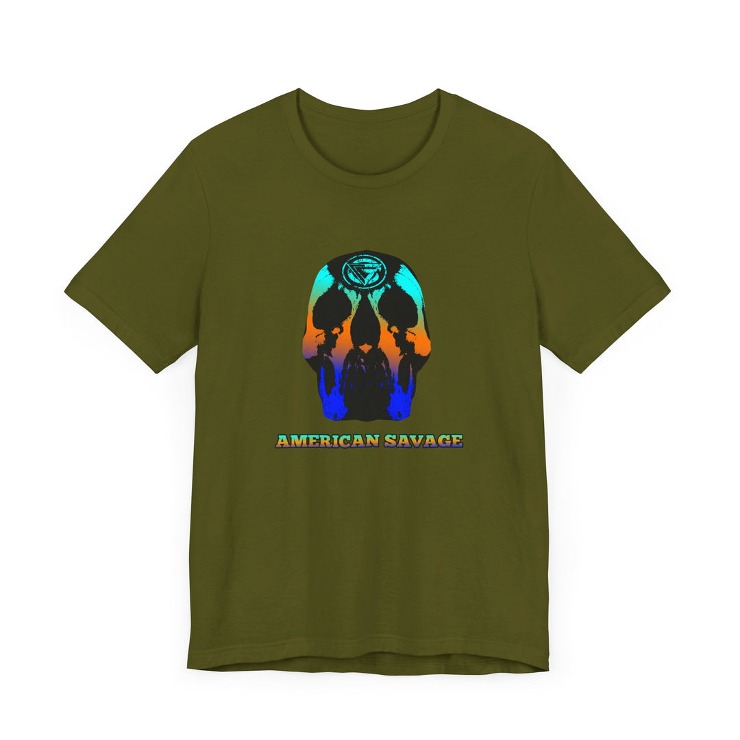 SKULLATOR BLUE ORANGE AQUA  /AMERICAN SAVAGE