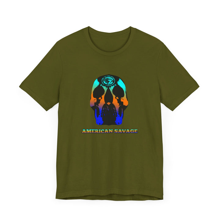SKULLATOR BLUE ORANGE AQUA  /AMERICAN SAVAGE