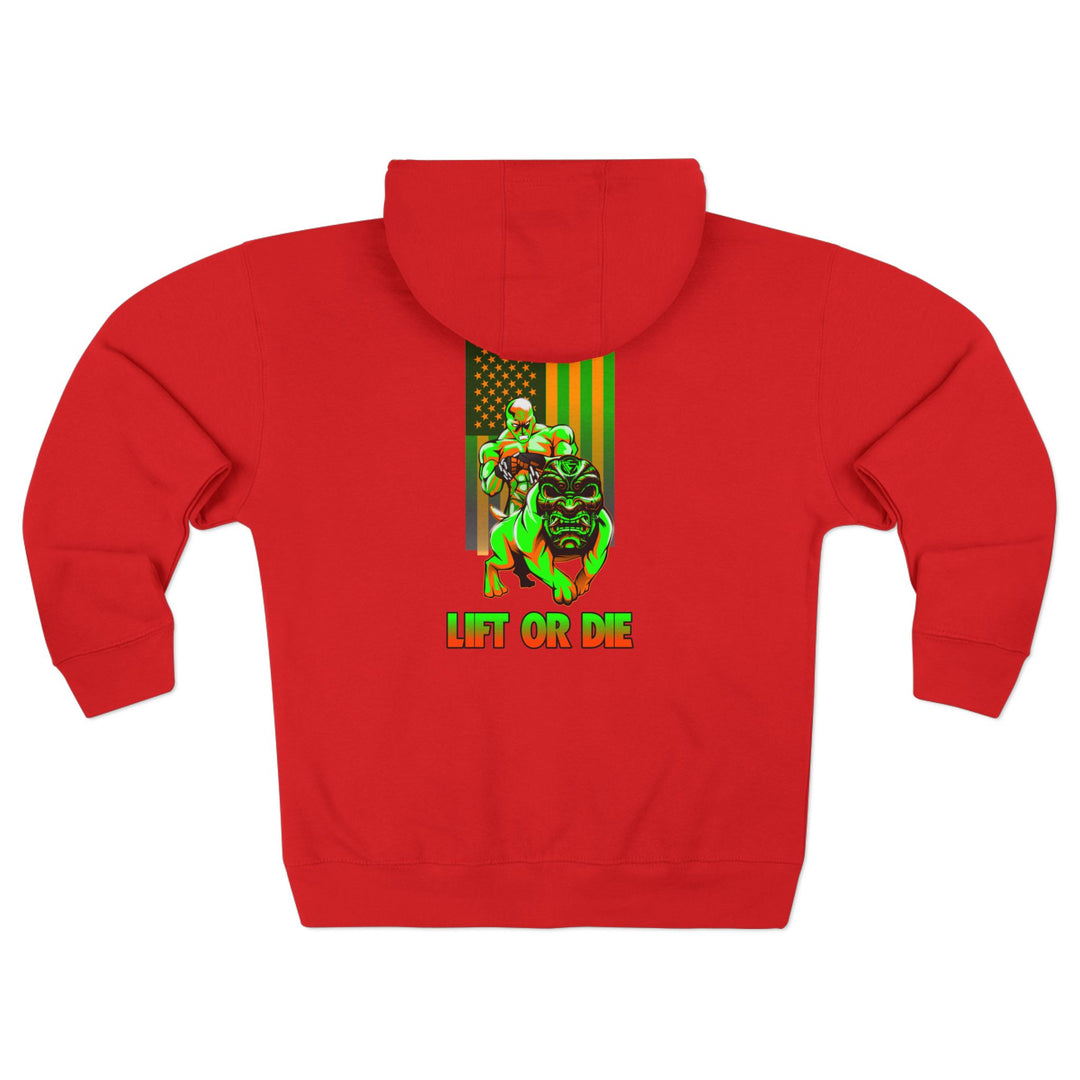CG ANGRY DOG ORANGE GREEN /LIFT OR DIE ZIP UP