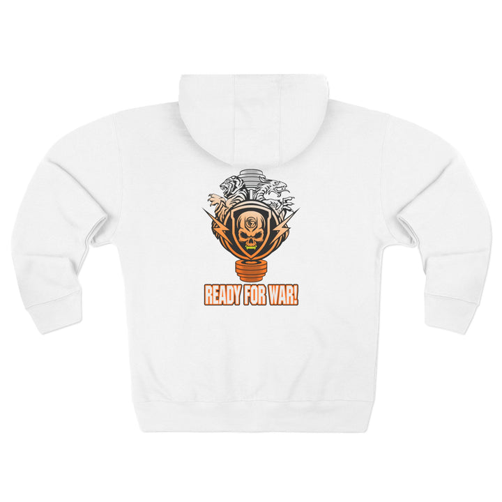 CG SKULLATOR SGL BELL DRAGON TIGER ORANGE WHITE  FADE /READY FOR WAR ZIP UP