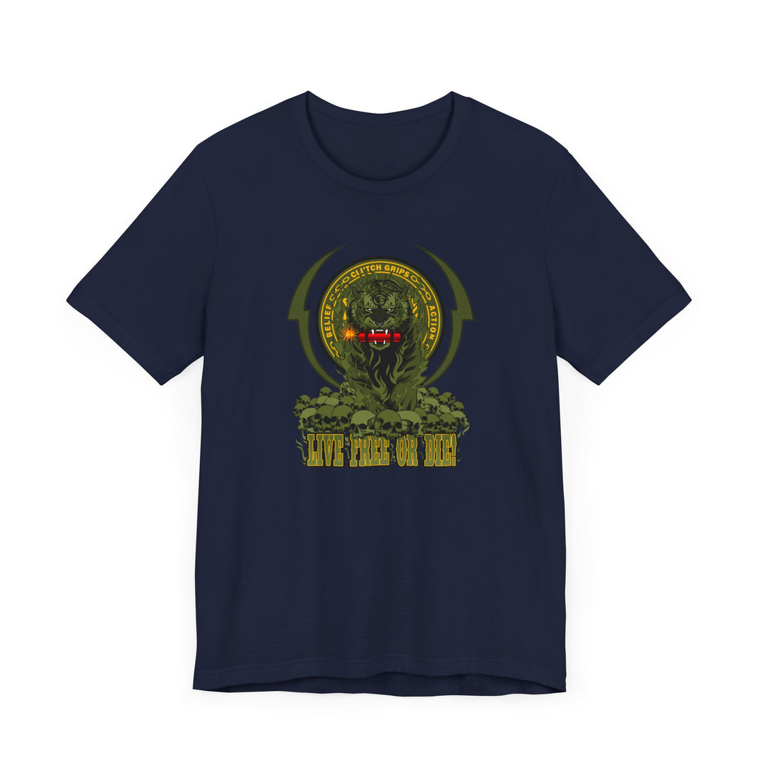 DYNAMITE TIGER ARMY GREEN YELLOW ACCENT /LIVE FREE OR DIE