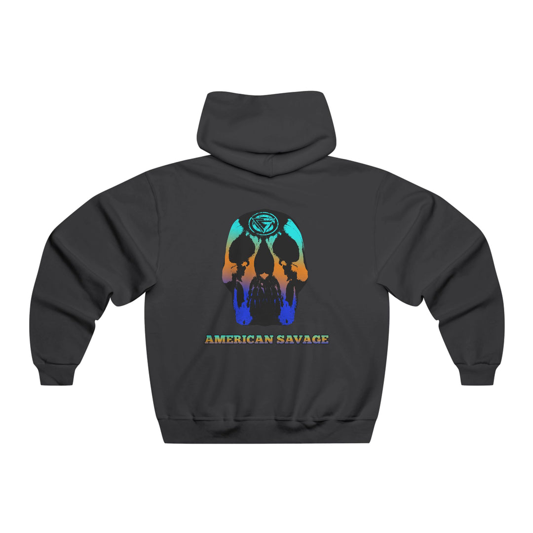 SKULLATOR-BLUE ORANGE AQUA FADE/AMERICAN SAVAGE