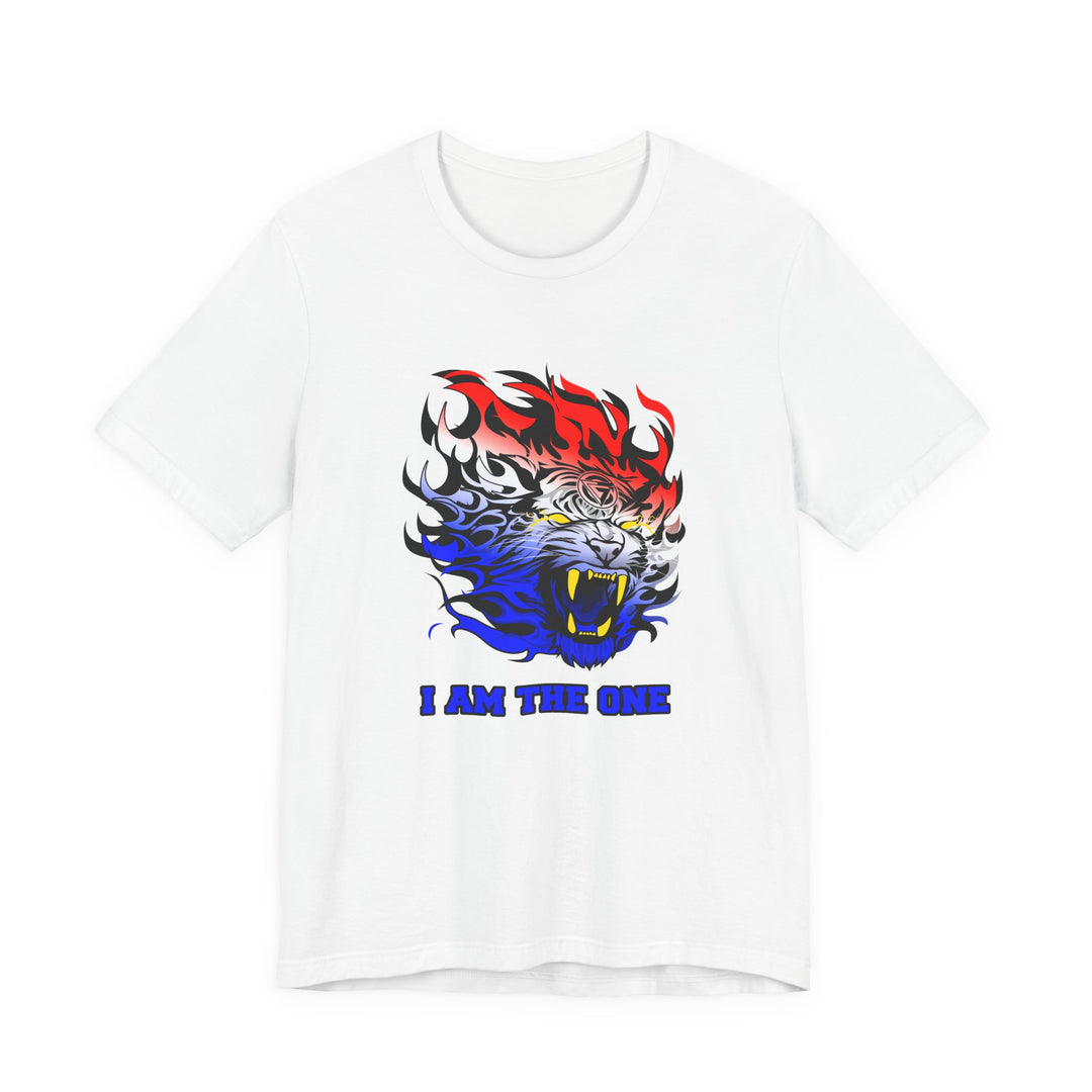 TIGER FLAME RED WHITE BLUE FADE/I AM THE ONE