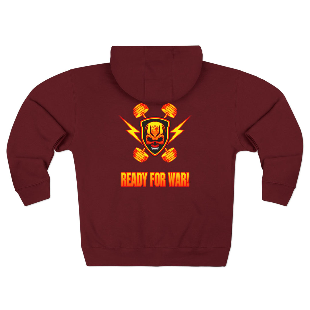 CG DBL SKULL BELL RED GOLD/READY FOR WAR ZIP UP