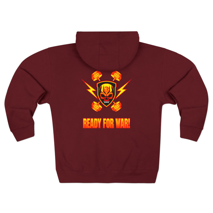CG DBL SKULL BELL RED GOLD/READY FOR WAR ZIP UP