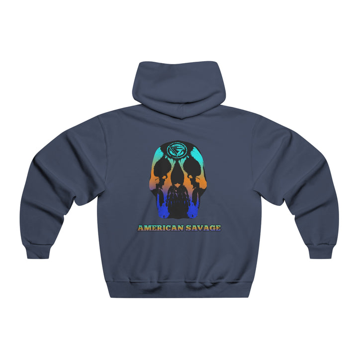 SKULLATOR-BLUE ORANGE AQUA FADE/AMERICAN SAVAGE