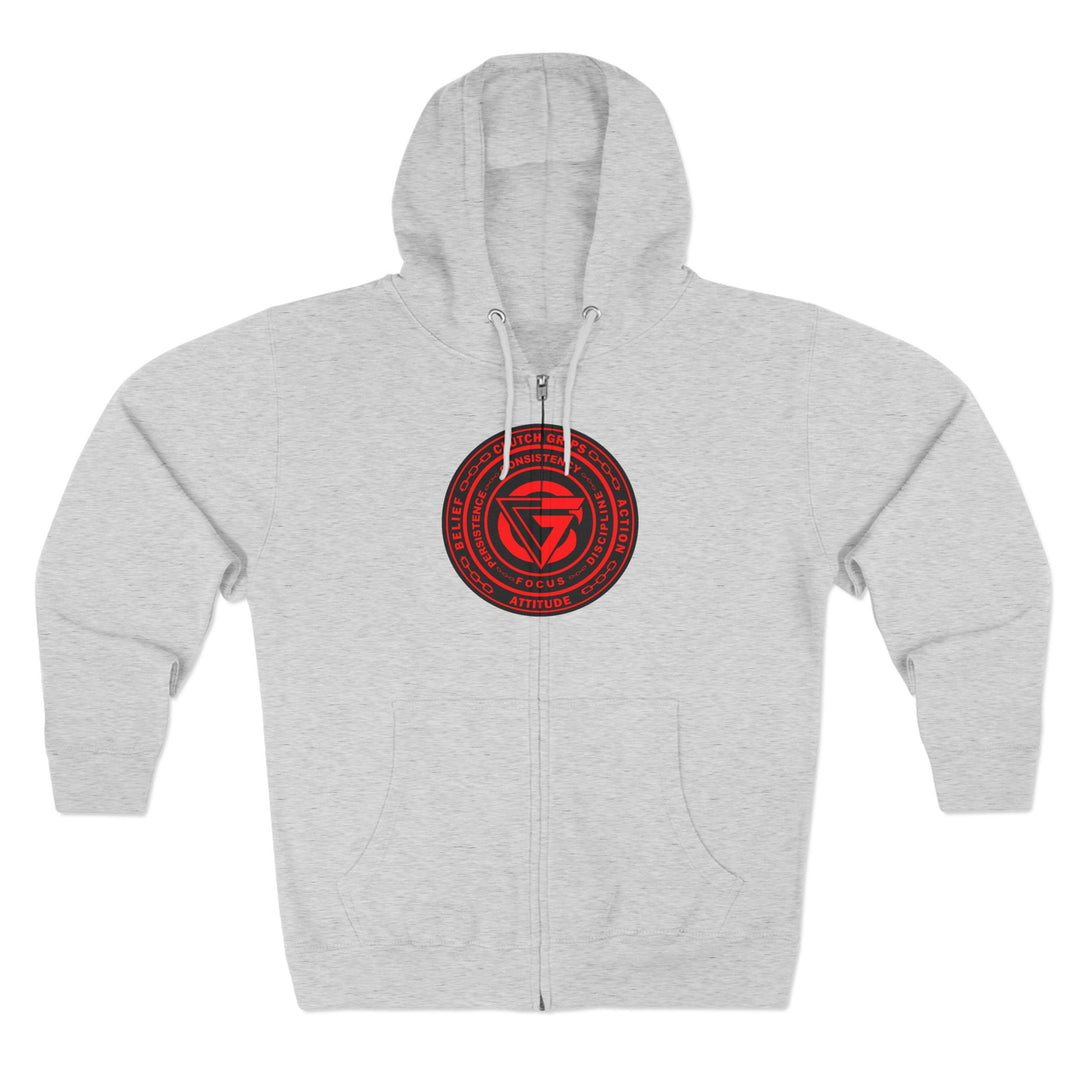 ENTER THE MAC RED BLACK /AMERICAN SAVAGE ZIP UP