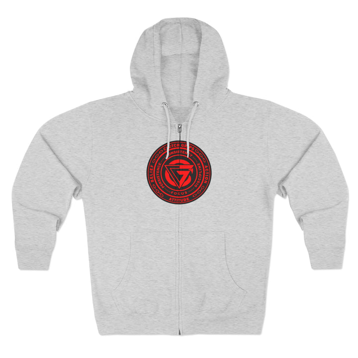 ENTER THE MAC RED BLACK /AMERICAN SAVAGE ZIP UP