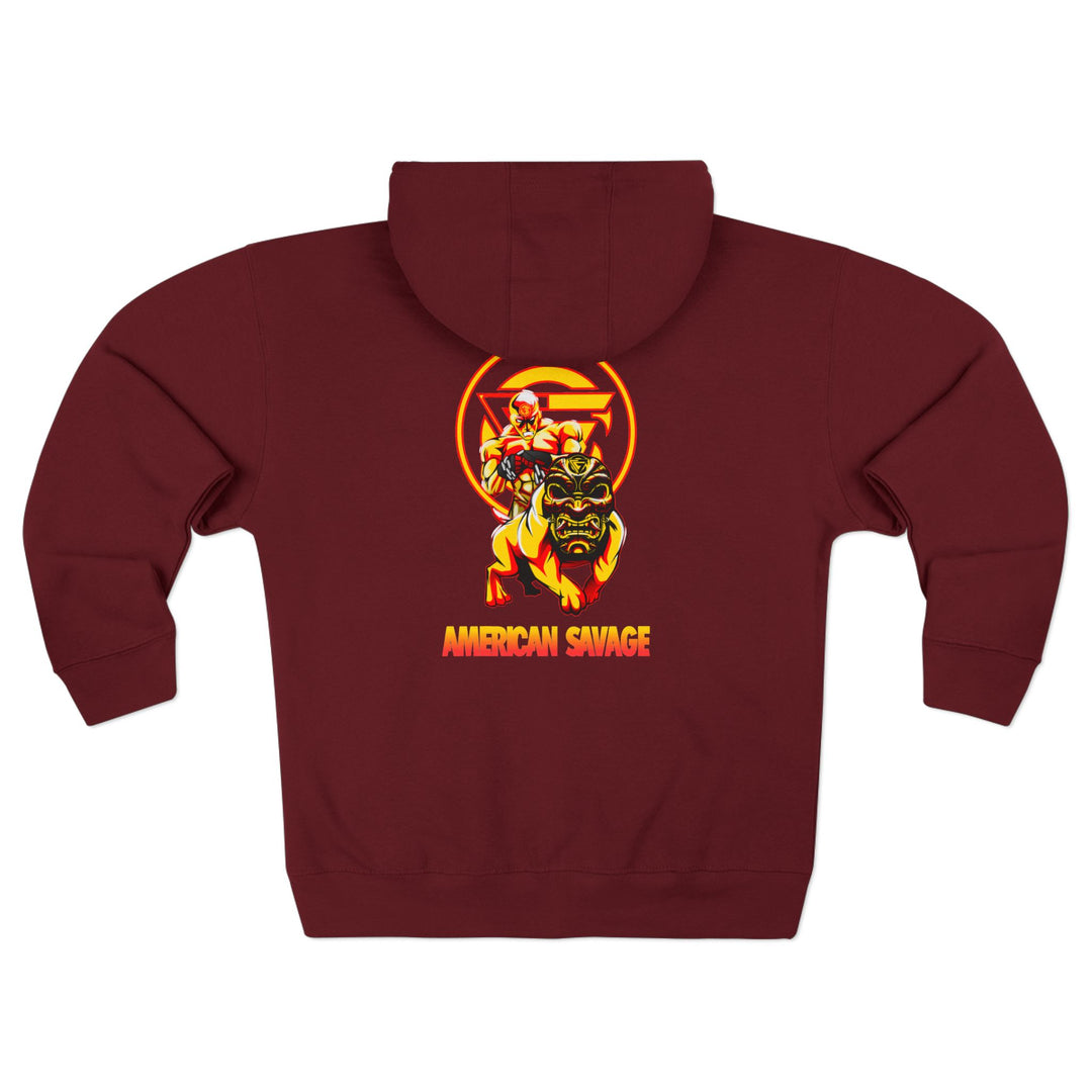 CG ANGRY DOG GOLD RED DIAMOND/AMERICAN SAVAGE ZIP UP