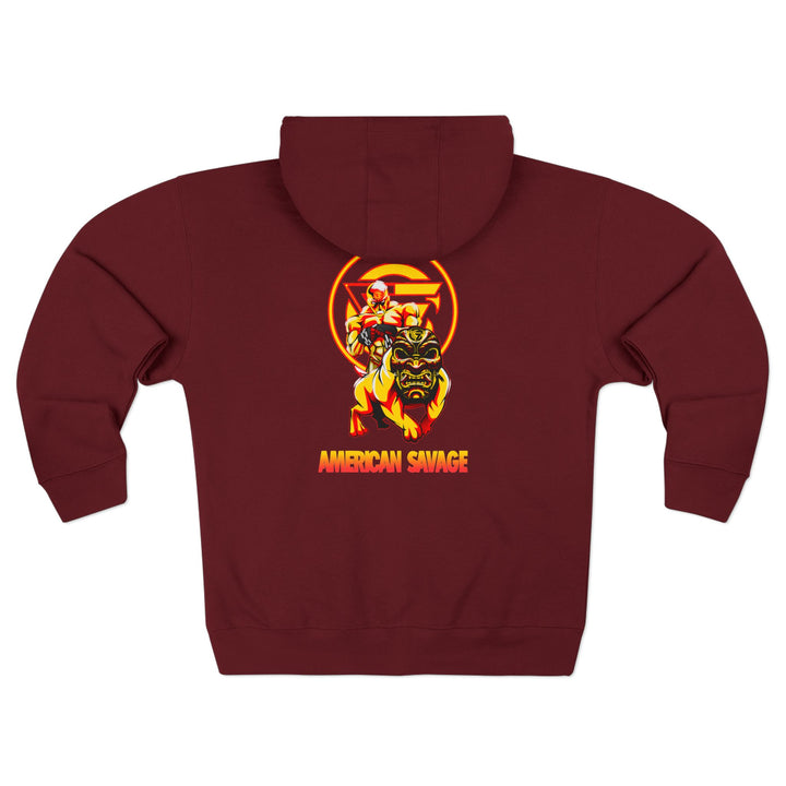 CG ANGRY DOG GOLD RED DIAMOND/AMERICAN SAVAGE ZIP UP