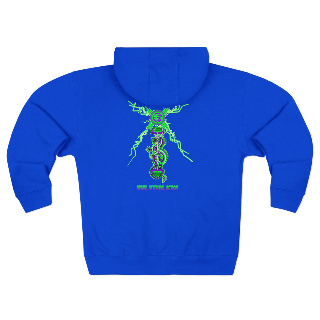 CG DRAGON BELL LIGHTNING  PURPLE GREEN/BELIEF ATTITUDE ACTION ZIP UP