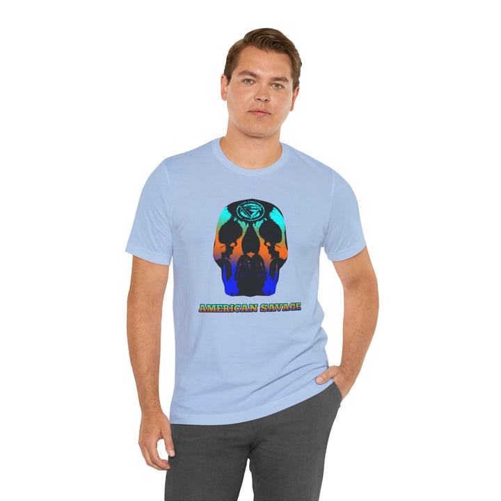SKULLATOR BLUE ORANGE AQUA  /AMERICAN SAVAGE