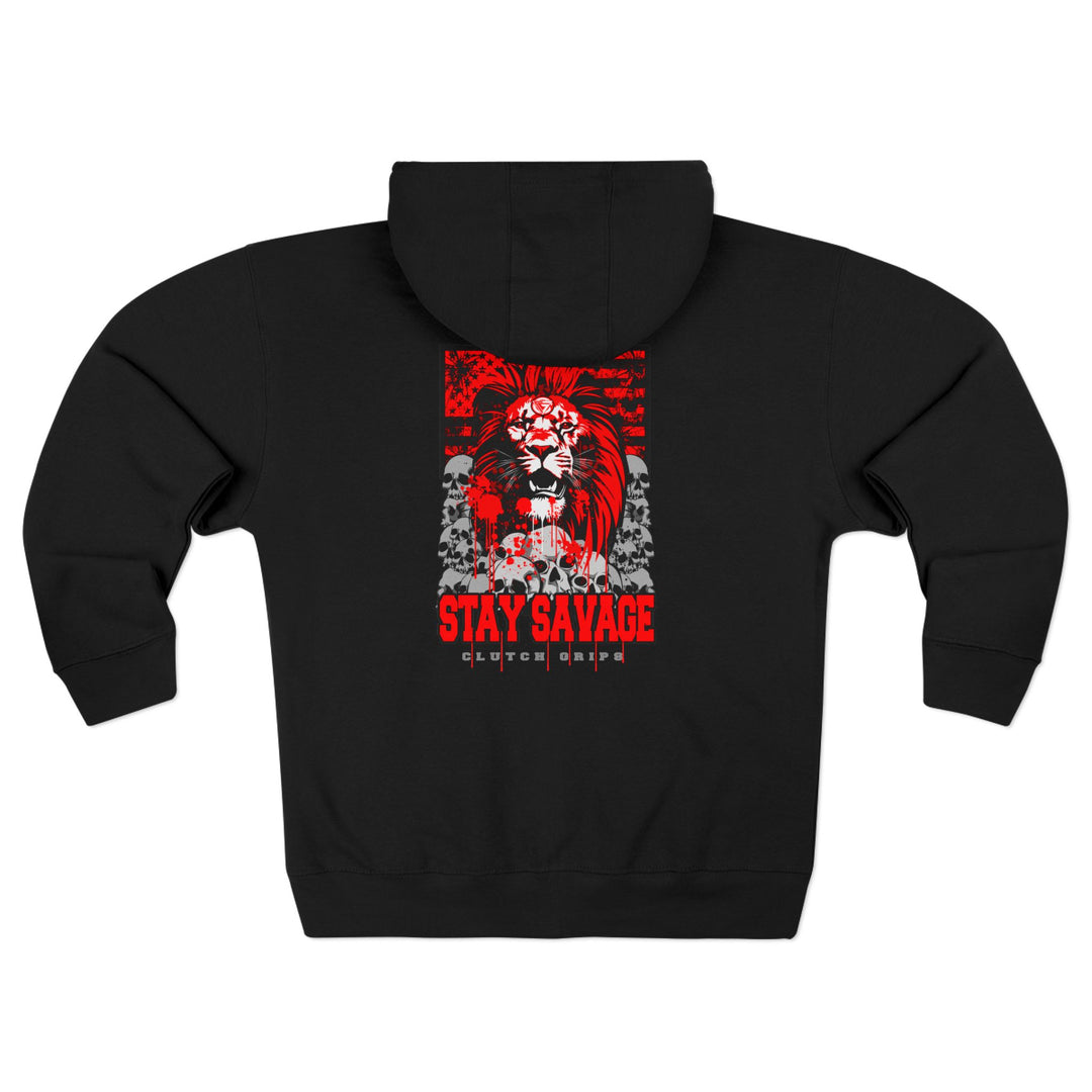 CG LION HEART RED BLACK /STAY SAVAGE  ZIP UP