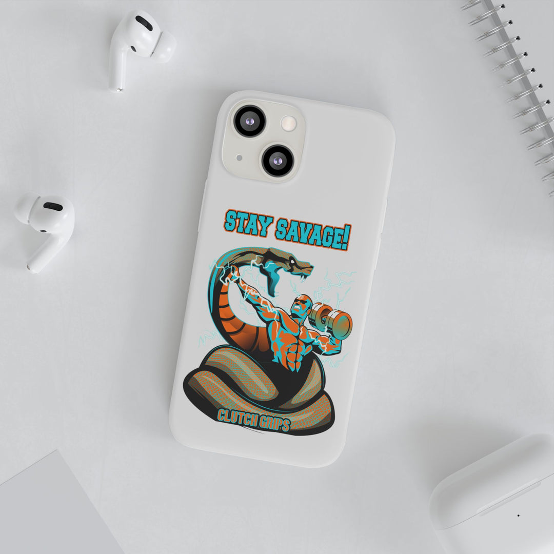 MAC VS SNAKE MIAMI COLORS AQUA ORANGE PHONE CASE /STAY SAVAGE