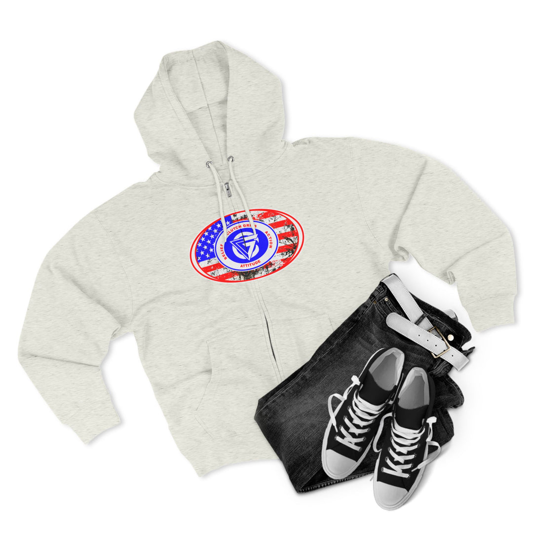 AMERICAN WARRIOR TRIBUTE  RED WHITE BLUE/AMERICAN SAVAGE ZIP UP