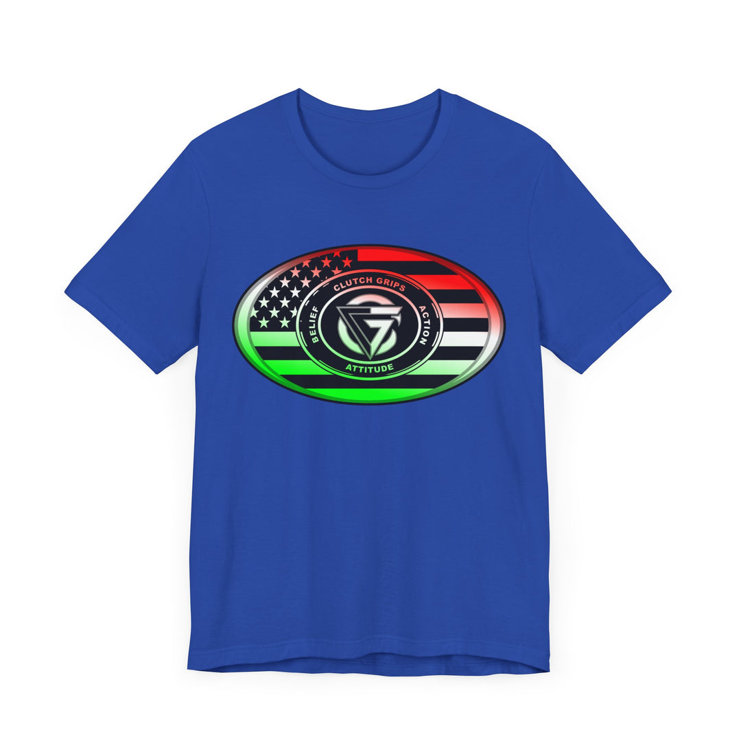 CG LOGO OVAL USA FLAG  RED WHITE GREEN FADE
