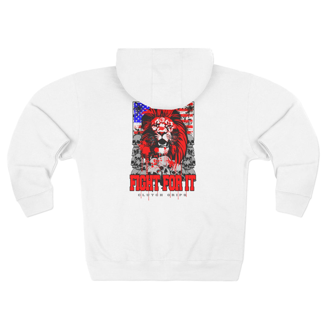 CG LION HEART RED WHITE BLUE /FIGHT FOR IT ZIP UP