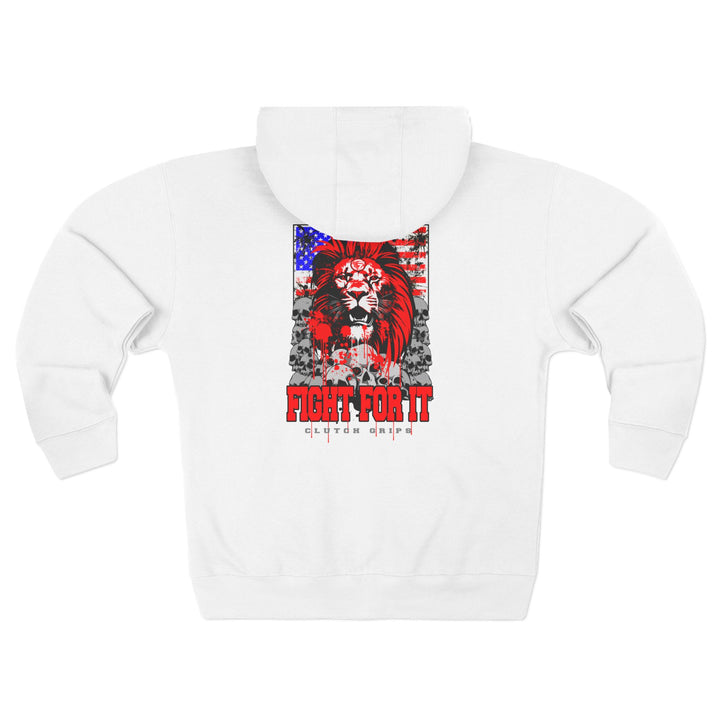 CG LION HEART RED WHITE BLUE /FIGHT FOR IT ZIP UP