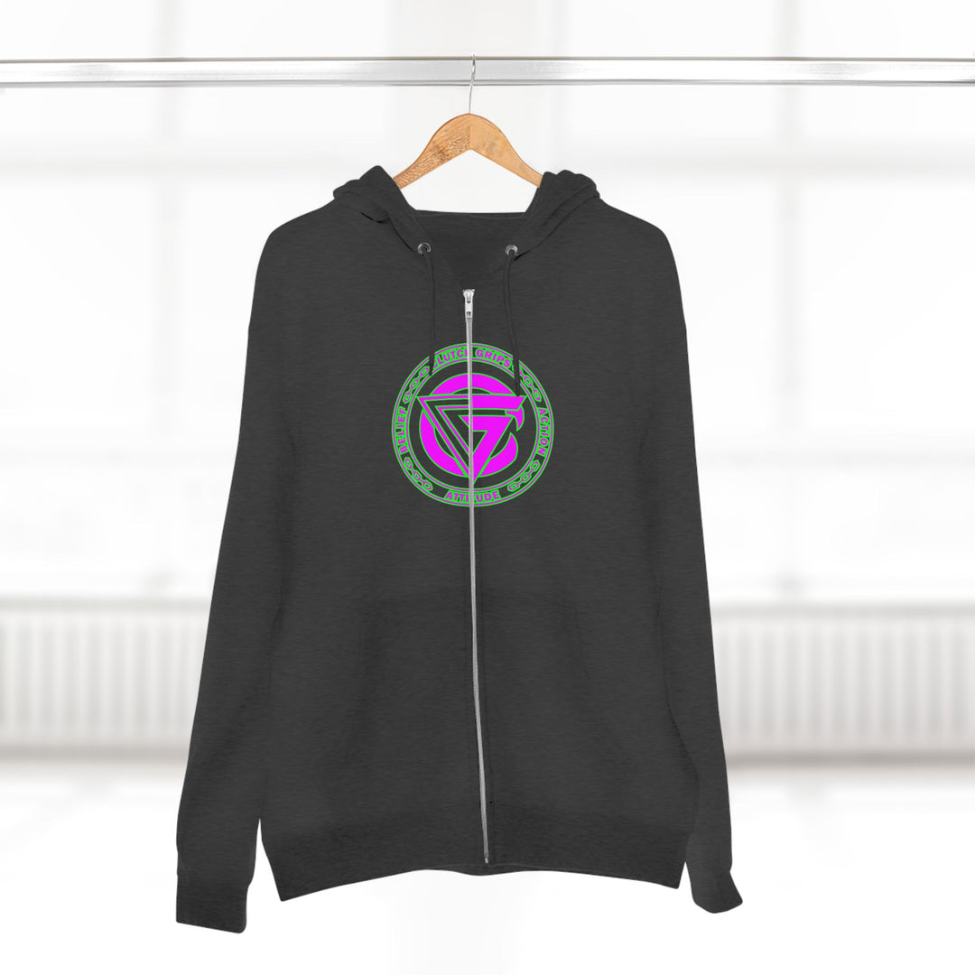 CG TIGER FLAME PURPLE GREEN /FIGHT FOR IT ZIP UP