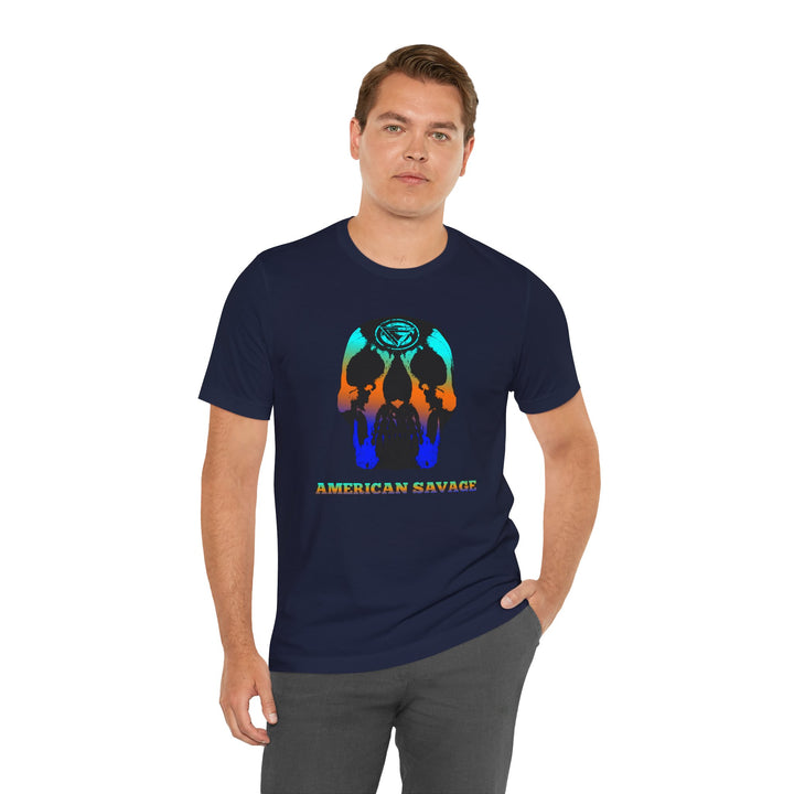 SKULLATOR BLUE ORANGE AQUA  /AMERICAN SAVAGE