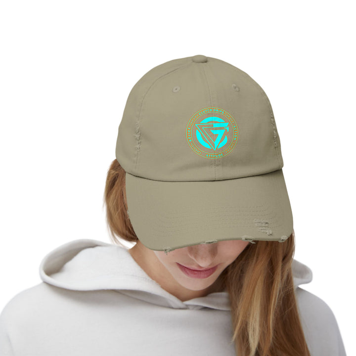 CG LOGO MIAMI AQUA Unisex Distressed Cap