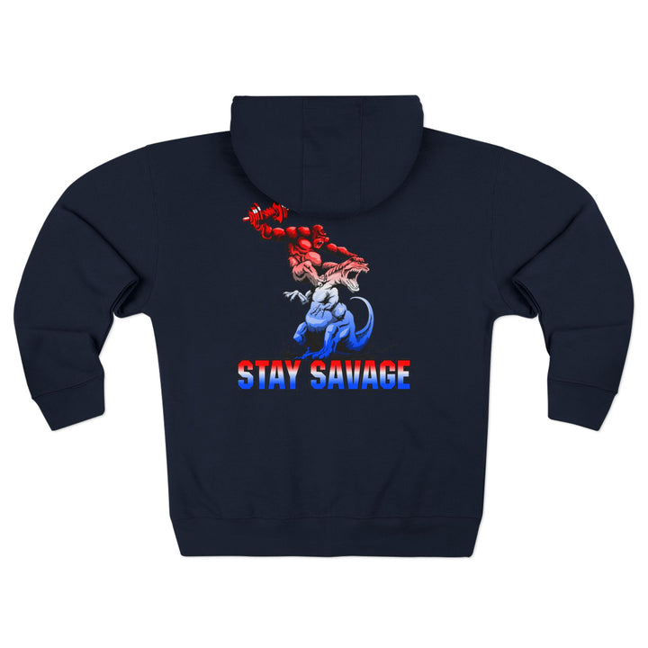 CG APE VS ZILLA 2ND FIGHT RED WHITE BLUE FADE /STAY SAVAGE ZIP UP