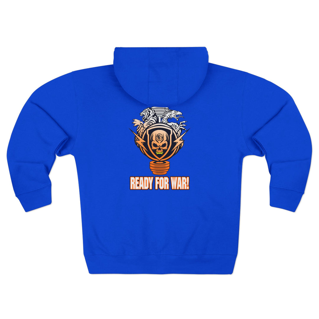 CG SKULLATOR SGL BELL DRAGON TIGER ORANGE WHITE  FADE /READY FOR WAR ZIP UP