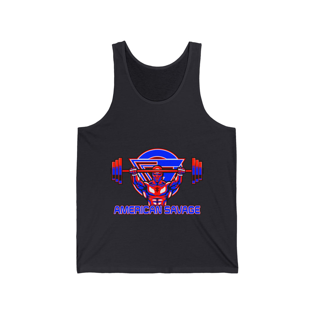 ENTER THE MAC RED WHITE BLUE TANK/AMERICAN SAVAGE