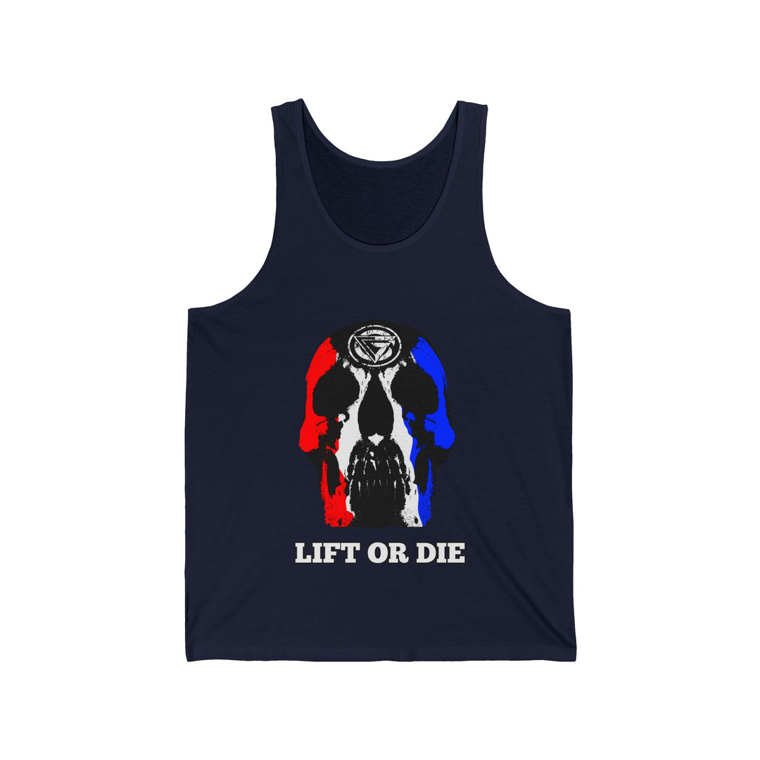 SKULLATOR TANK RED WHITE BLUE /LIFT OR DIE