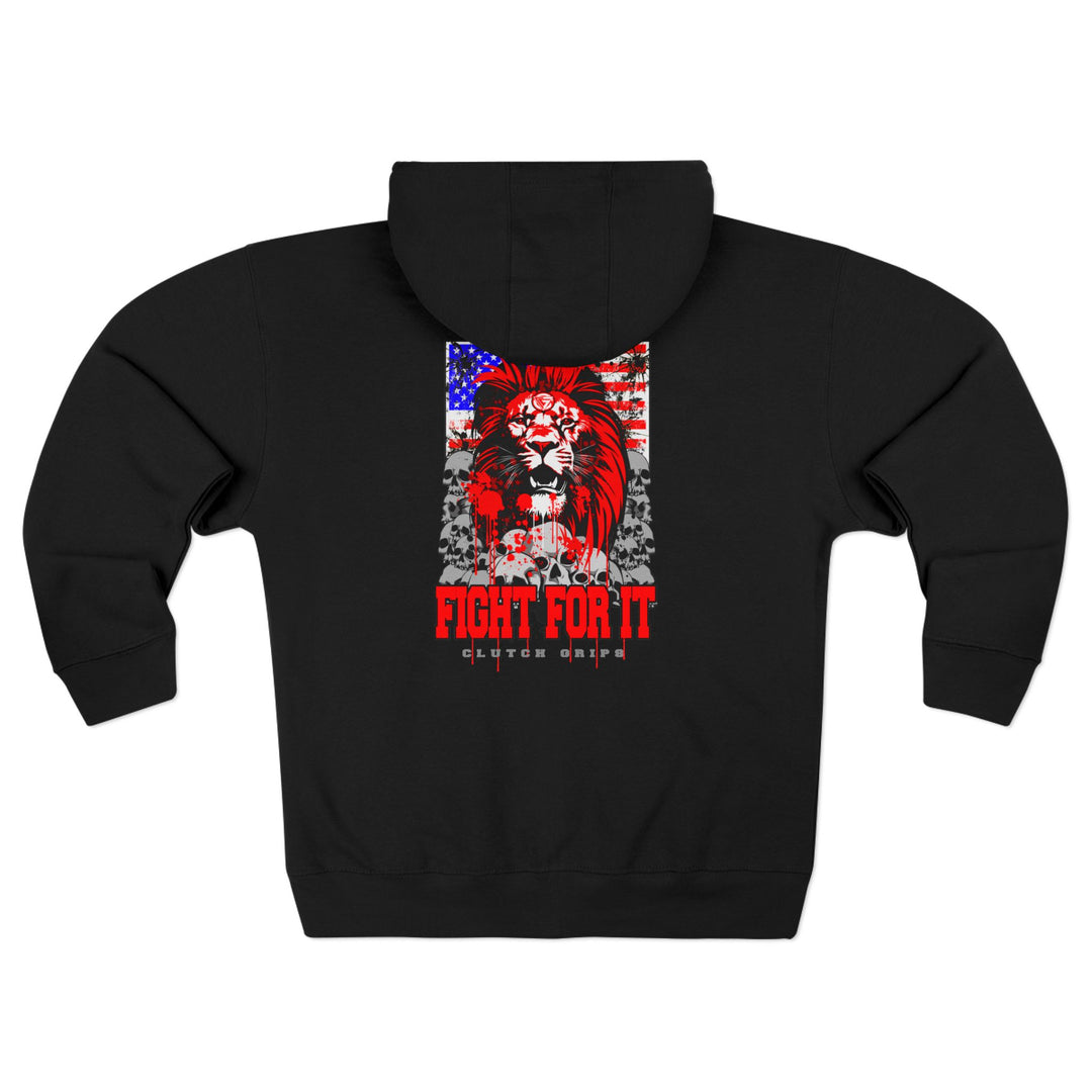 CG LION HEART RED WHITE BLUE /FIGHT FOR IT ZIP UP